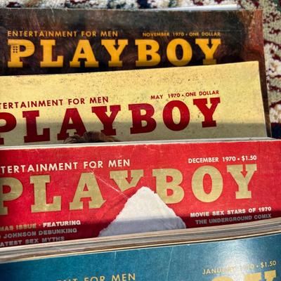 Lot of 14 Vintage Playboy Magazines 1968-70