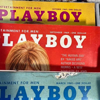 Lot of 14 Vintage Playboy Magazines 1968-70
