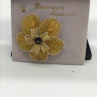 Princess handmade yellow flower pin