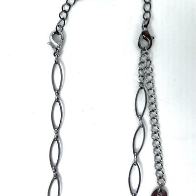 Black Daisy Pendant Necklace, Bracelet, and Earrings Set