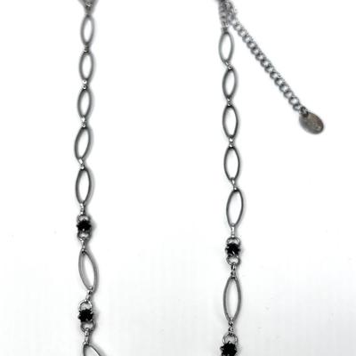 Black Daisy Pendant Necklace, Bracelet, and Earrings Set