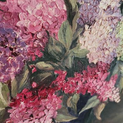 Lilacs Painting on Canvas Y. Marier