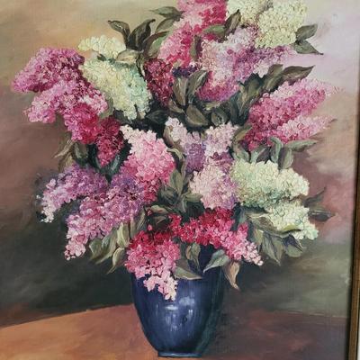 Lilacs Painting on Canvas Y. Marier