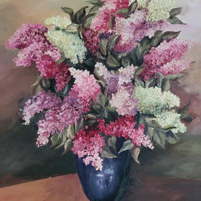 Lilacs Painting on Canvas Y. Marier