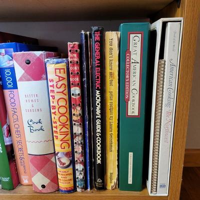 Bookshelf Filled With All Cookbooks