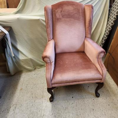 Pink Velveteen Arm Chair