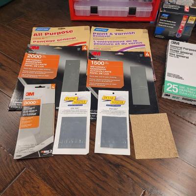 Assortment of Hardware, Sandpaper, Repair and Building Books and More (LR-CE)