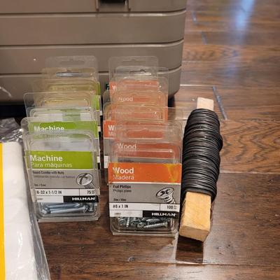 Assortment of Hardware, Sandpaper, Repair and Building Books and More (LR-CE)