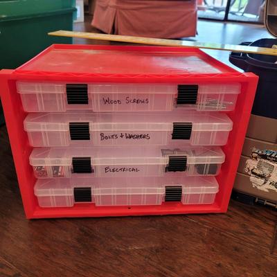 Assortment of Hardware, Sandpaper, Repair and Building Books and More (LR-CE)