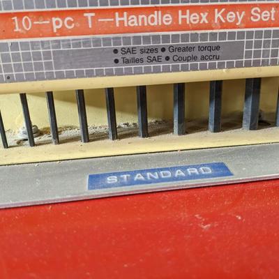 2, 10 Pc Standard and Metric Handle Hex Key Set