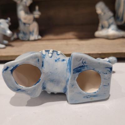 Handmade Nativity Scene with Signed Ceramic Figurines (DR-CE)