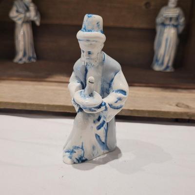 Handmade Nativity Scene with Signed Ceramic Figurines (DR-CE)