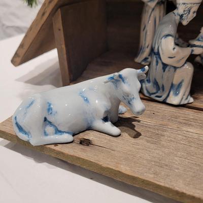 Handmade Nativity Scene with Signed Ceramic Figurines (DR-CE)