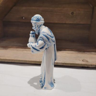 Handmade Nativity Scene with Signed Ceramic Figurines (DR-CE)