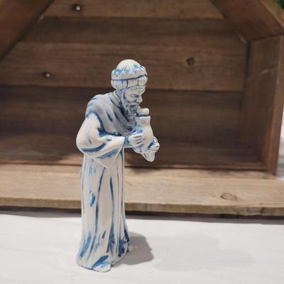 Handmade Nativity Scene with Signed Ceramic Figurines (DR-CE)