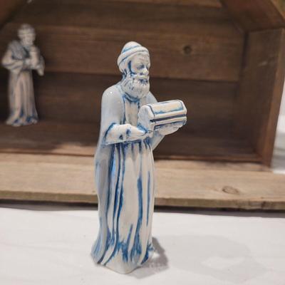 Handmade Nativity Scene with Signed Ceramic Figurines (DR-CE)