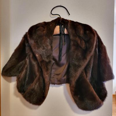 Gorgeous Dark Brown Mink Stole Shawl