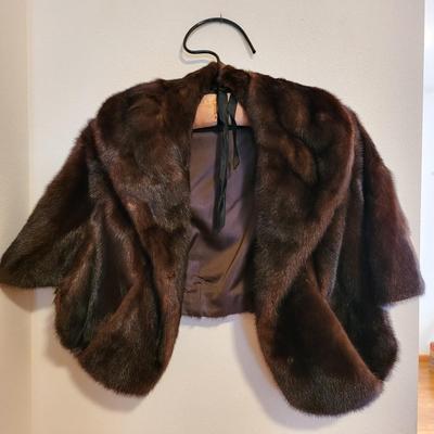 Gorgeous Dark Brown Mink Stole Shawl