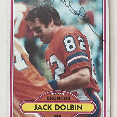 Denver Broncos Jack Dolbin 1990 Topps #176 signed trading card 