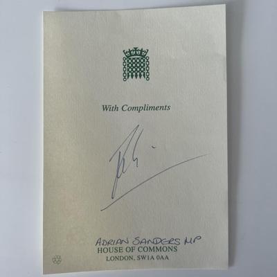 Member of Parliament Adrian Sanders original signature