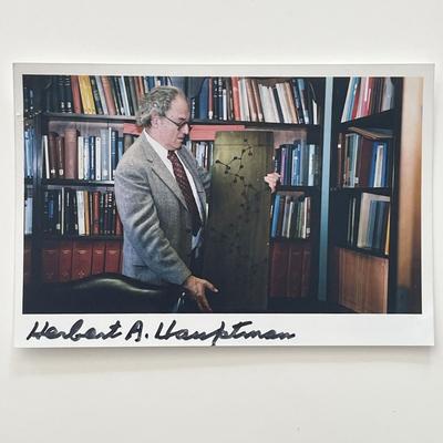 American mathematician Herbert A. Hauptman signed photo