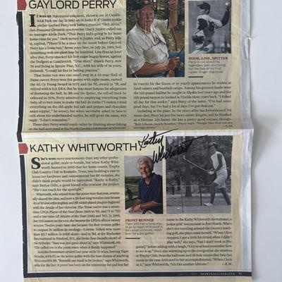 Professional Golfer Kathy Whitworth signed magazine page