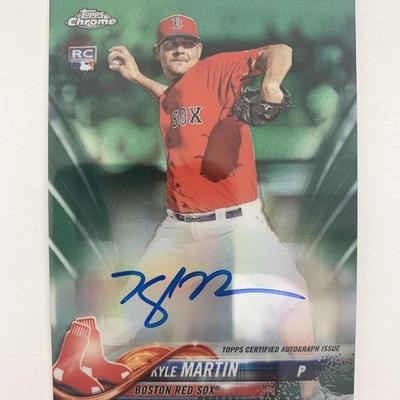 Red Sox Kyle Martin signed Topps Chrome Baseball Card