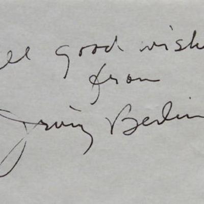 Irving Berlin signature slip 