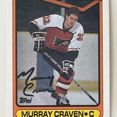 Philadelphia Flyers Murray Craven 1990 Topps #318 signed trading card 