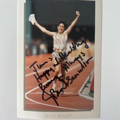Gold Medalist Joan Benoit signed postcard 