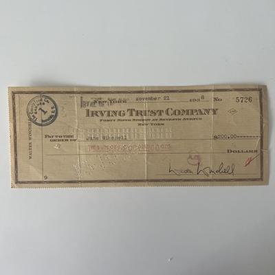 Walter Winchell signed check