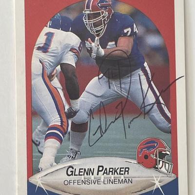 Buffalo Bills Glenn Parker 1990 Fleer #U-70 signed trading card  