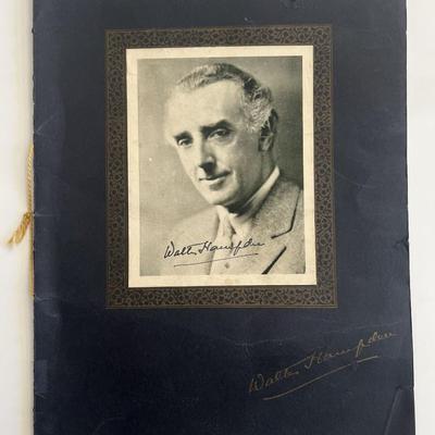 Walter Hampden signed commemorative booklet 