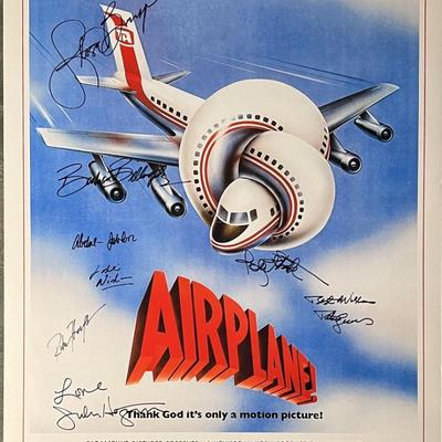 Airplane cast signed movie poster