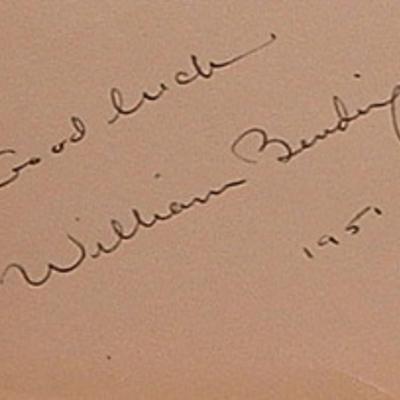 William Bendix signature slip