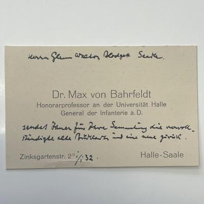 Max von Bahrfeldt signed card
