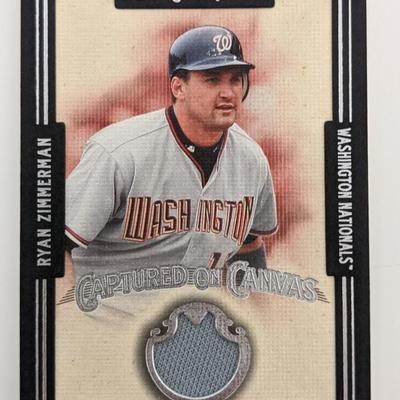 Ryan Zimmerman Baseball Trading Card with Game Used Jersey Swatch - Upper Deck UD Masterpieces #CC-RZ 2007
