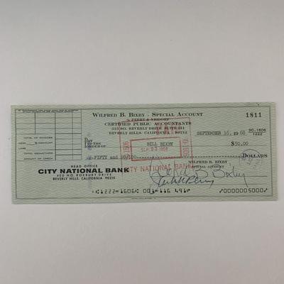 The Incredible Hulk Bill Bixby signed check