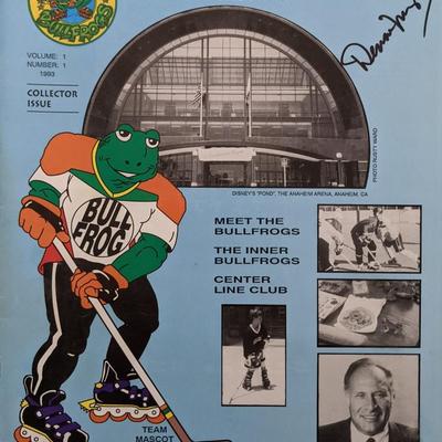 Anaheim Bullfrogs Roller Hockey 1993 Inaugural Season Game Signed Program