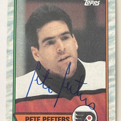 Philadelphia Flyers Pete Peeters 1989 Topps #195 signed trading card 