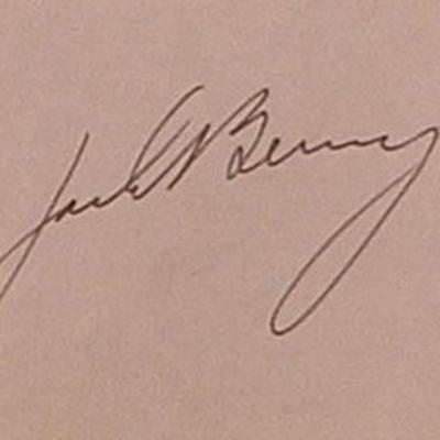 Jack Benny signature slip