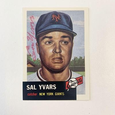 Sal Yvars signed baseball card