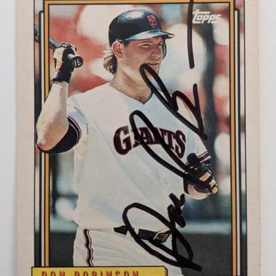 Don Robinson Signed Baseball Trading Card - Topps #373 1992