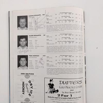 Anaheim Bullfrogs Roller Hockey Program - 15 Autographs