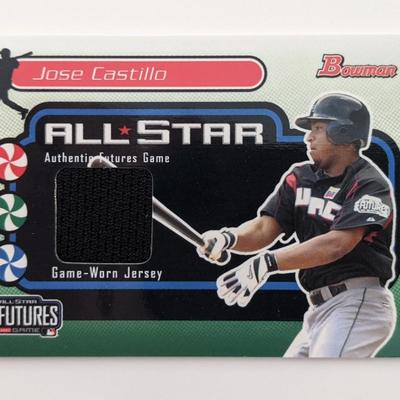Jose Castillo Baseball Trading Card with 2003 Futures Game Worn Jersey Swatch - Bowman Futures # FG-JC 2004