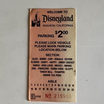 Disneyland park Vintageing ticket