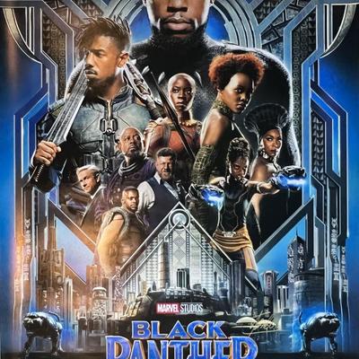 Black Panther cast signed movie poster - GFA Authenticated