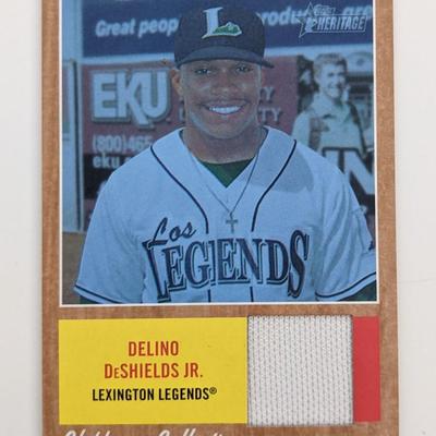 Delino DeShields Jr. Baseball Trading Card with Game Worn Jersey Swatch - Topps Clubhouse Collection # CCR-DDS 2011 No. 51 of 199