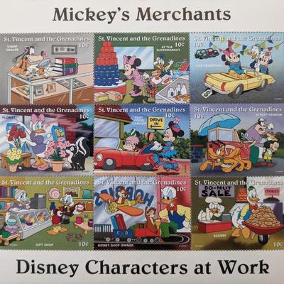 Mickey's Merchants Disney Characters at Work Stamp Set 