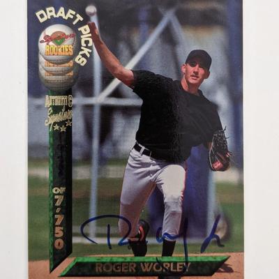 Roger Worley Signed Baseball Trading Card - Signature Rookies # 68 1994 - Number 1,938 of 7,750